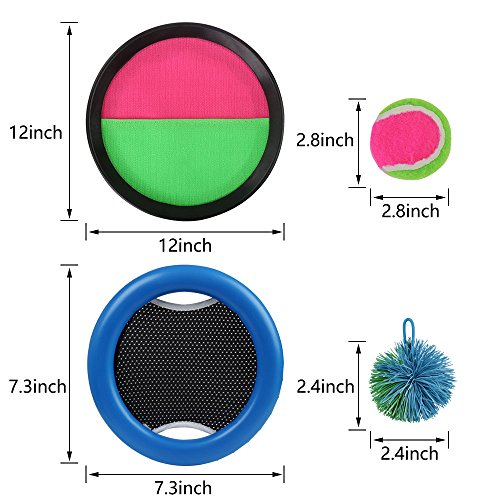 ZUINIUBI Flying Disc Trampoline Paddle & Ball Set Frisbee Disk Game Toss and Catch Bat with Ball Outdoor Sports for Adults Kids