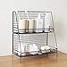 S.H. Black 2 Tier Wire Basket Bathroom Organizer Shelves Cosmetic Makeup Organizer Dresser Countertop Storage Spice Rack Desktop Freestanding Jars Bottles Holder