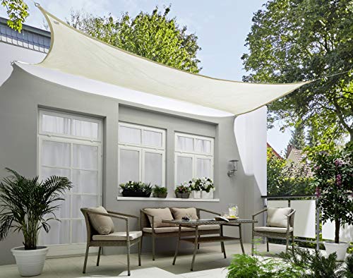 bonsport Marken Sonnensegel Sonnenschutz Rechteck rechteckig viereckick 2,5x4 m Creme – Bild 4