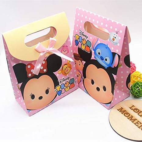 Amazon Chipsua ギフトバッグ ラッピング用品 ミニーミッキーギフトバッグ ペーパーキャンディボックス 子供 誕生日パーティー ギフトボックス ウェディングデコサプライ 1個 16x12x6cm Hanan C06b7cb4 インテリア オンライン通販