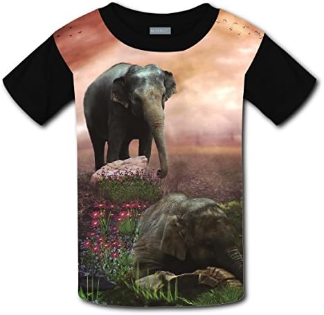 Short Sleeve New Awesome Tee Shirt 3D Custome With Elephant For Boys Girls XL
