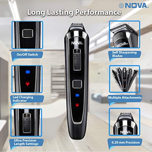 Nova NG 1150 Cordless and Rechargeable Multi Grooming Trimmer for Men Runtime: 60 Mins (Black) 4 Nova NG 1150 Cordless and Rechargeable Multi Grooming Trimmer for Men Runtime: 60 Mins (Black) - Image 4