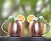 Moscow Mule Copper Mugs - Set of 2-16 Oz - 4 inches height - Heavy Weight (compare) - 100% solid copper mugs - Copper cups Hammered Finish - Perfect copper moscow mule set gift