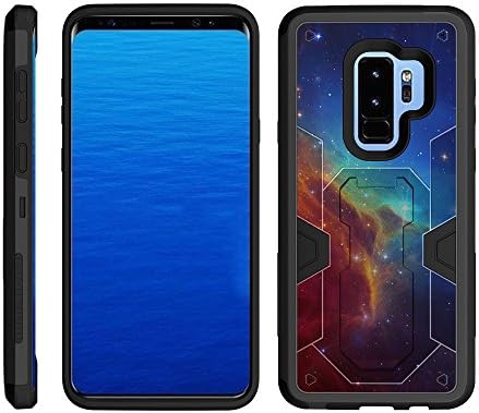 TurtleArmor | Samsung Galaxy S9+ Case | S9 Plus Case | G965 [Clip Caliber] Protective Armor Hard Impact Shockproof Case Kickstand Holster Belt Clip - Colorful Nebula Galaxy