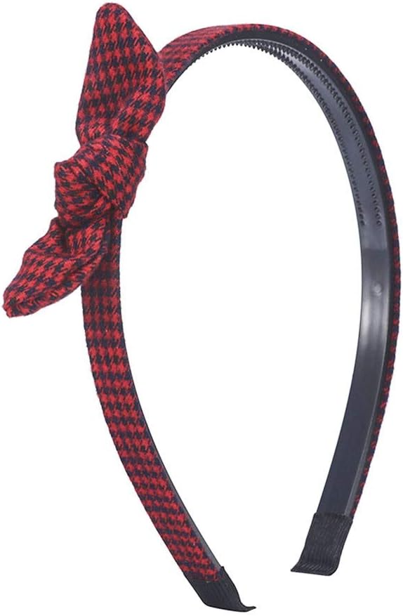 aimaoer Toothed Thin Edge Hoop Hoop Bow Tie Anti Slip Simple Sweet Girl Wash Hair Band,Gules
