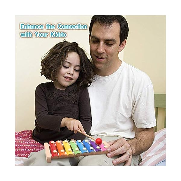 Soota Musical Instruments Toy Xylophone for babies, Holiday/Birthday Gift, Wooden Musical Instrument with Bright Multi-Colored Bars and Child-Safe Mallets