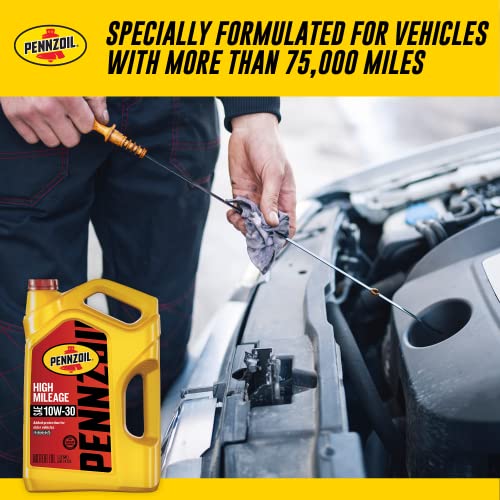 Pennzoil High Mileage Conventional 10W30 Motor Oil for Vehicles Over