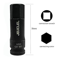JEUCLEL 20mm Hex Impact Bit Socket, H20 1/2-Inch