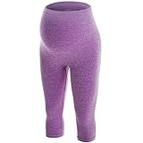 LWJ 1982 Maternity Workout Clothes Yoga Pants Leggings Capri Over Belly Automatic Pregnant Exercise Fitness Activewear