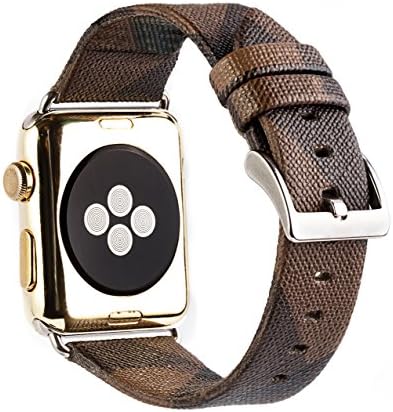 Compatible Apple Watch Band 42mm Fashion Leather iWatch Sport Series 4 Series 3 2 1 Strap Replacement for Women Men Metal Buckle (Black 42mm)