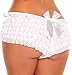 Daisy Corsets Women's Mesh Ruffle Shorts with Bow, White, Large