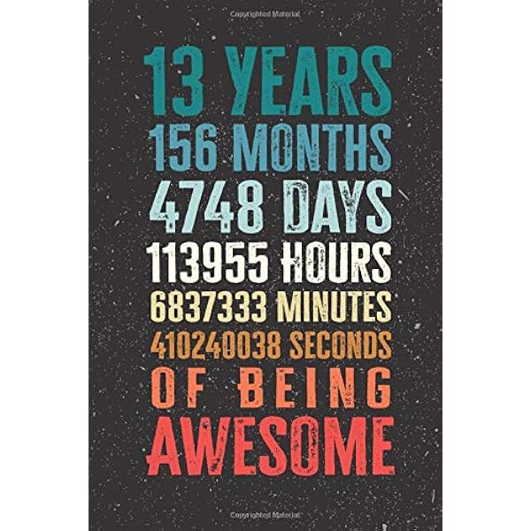 13 Years 156 Months Years Of Being Awesome Funny 13 Year Old Gifts Happy 13th Birthday Gift Ideas Journal Notebook Diary Greeting Card Alternative For Boys Girls Jones Joann Amazon Com Office Products