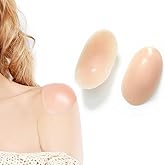 Joteisy Women's Soft Adhesive Silicone Push-up Shoulder Pads Anti-Slip Enhancers for a Perfect Fit, 1 Pair (Nude)
