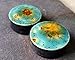 Pair - Lotus Blossom Glass Essential Oil Ear Plugs Organic Handmade Ceramic double-flared body jewelry