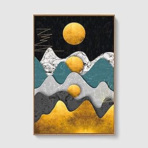 Framed Canvas Home Artwork Decoration Abstract Scenery Canvas Wall Art for Living Room, Bedroom - 16x24 inches