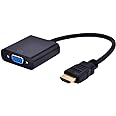 ZHIYUEN® HDMI to VGA Cable Adapter Converter 15 Pin d Sub, HDMI Gold Male to VGA Female Connector Cord for Laptop Computer Connect to Monitor, Apply to PC, MAC, PS4, Projector etc…