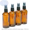 100ml-AMBER-Glass-Bottles-with-BLACK-Atomiser-Sprays-PACK-of-4 PACK of 4-100ml AMBER GLASS Bottles with Black ATOMISER Sprays. Essential Oil/Aromatherapy Use