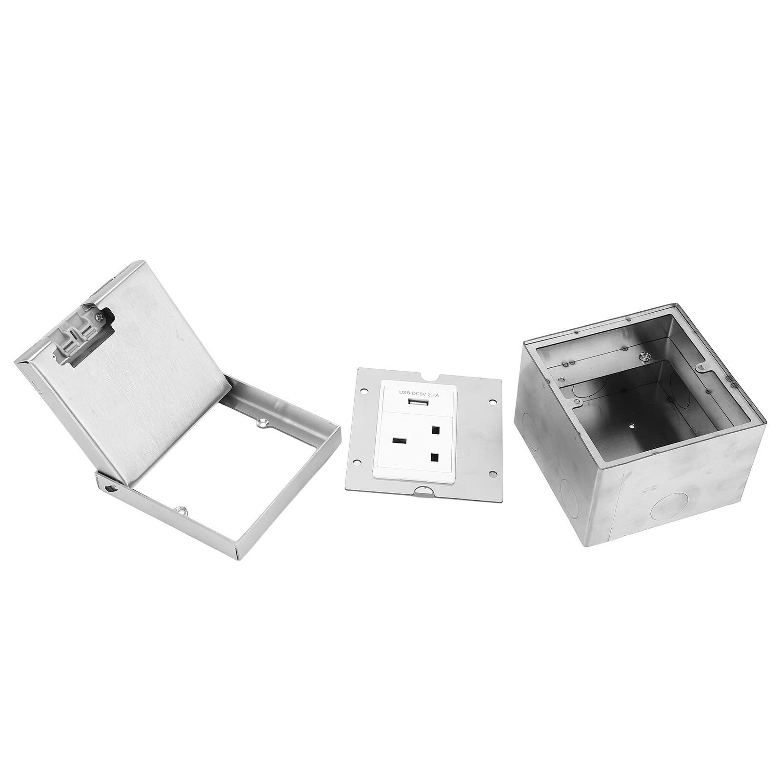 Yusat Concealed Socket 3 Holes Floor Outlet Waterproof Electrical Outlet Box for Conference Room Countertop AC250V