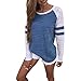 KESEE Clearance Womens Clothing☀ Fashion Ladies Long Sleeve Splice Blouse Tops Clothes T Shirt (M, Blue 1)