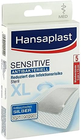 HANSAPLAST med Sensitive Pflaster XL 5x7,5 cm 5 St (1 x 5 St)