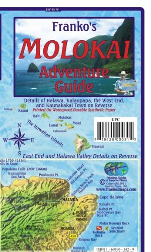 Molokai Hawaii Adventure & Dive Guide Franko Maps Waterproof Map