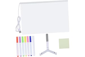 HOOTNEE LED Drawing Board with Colors Light-up Acrylic Glow Writing Board for Interactive DIY Doodle Pad