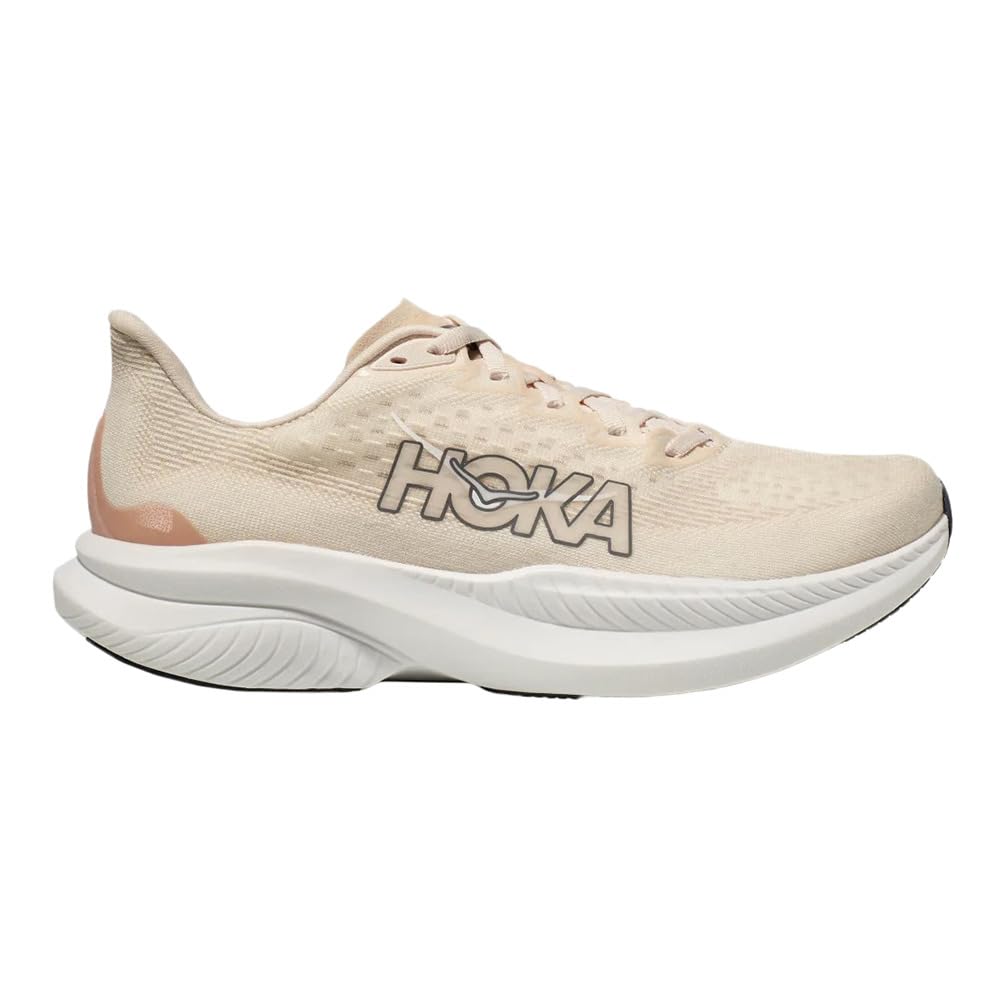 Hoka Women's Mach 6 Sneaker, Eggnog/Vanilla, 6.5 Wide