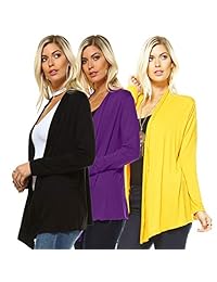 Isaac Liev - Cardigan liviano para mujer (3 unidades)