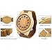 FunkyTop Mens Women Unisex Retro Natural Bamboo Wooden Watches Japan Movement Quartz with Leather Strap 12 Holes Design Wristwatches(Brown#1)