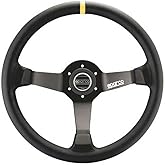 Sparco 015R345MLN Leather Steering Wheel,Black, 350mm
