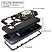 Pandawell Compatible Galaxy S7 Case Floral 3 in 1 Heavy Duty Hybrid Sturdy High Impact Shockproof Protective Cover Case for Samsung Galaxy S7, Flower/Black
