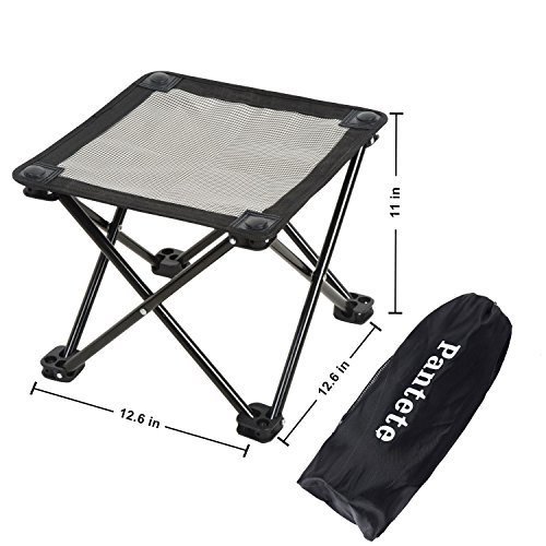 Pantete Folding Chairs Outdoor, Camping Stool Anti-UV & Anti-Freeze & Waterproof Ultralight Camping Chair Collapsible with Carrier Strap Bag, 12.6’’x12.6’’x11’’ (Textilene)