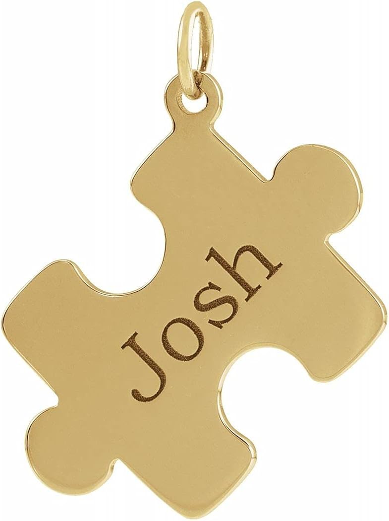 14ct Yellow Gold 15.65x12mm Customizable Polished Engravable Puzzle