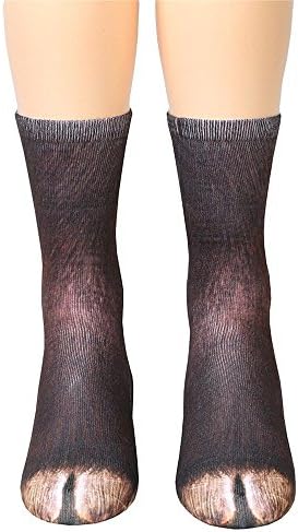 Animal Paw Socks,ZIYUO Women Man Adult Unisex Animal Paw Crew Socks Sublimated Print novelty Cute Medium socks Ankle Socks (G)