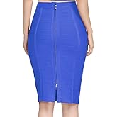 Nayssi Women's High Waist Knee Length Stripe Bandage Pencil Skirt