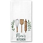 DiandDesignGift Mimi's Kitchen Towel - Tea Towel Kitchen Decor - Mimi's Kitchen Soft and Absorbent Kitchen Tea Towel - Decorations House Towel - Kitchen Dish Towel Mimi's Birthday Gift