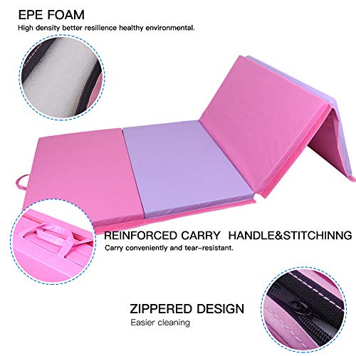 Polar Aurora 4'x6'x2 / 2'x6'x1.5 Gymnastics Folding Mat Fitness Aerobics Exercise Yoga Tumbling Mat Colors