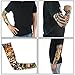 Dxhycc 6pcs Temporary Fake Slip on Tattoo Arm Sleeves Stockings, Temporary Tattoo Arm Sunscreen Sleeves, Designs Skull, Tiger, Crown Heart, Tribal Shape, Unisex Stretchable Cosplay Accessories