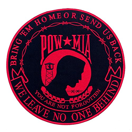 POW MIA BRING EM HOME OR SEND US BACK Black w/ Red 10