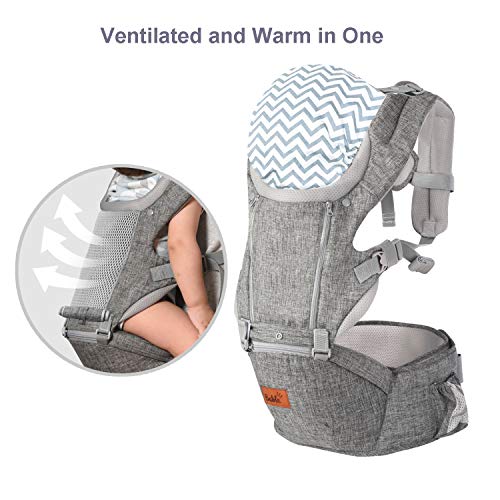 image for Bable Baby Carrier Hip Seat, Front and Back Baby Shoulder Carrier with