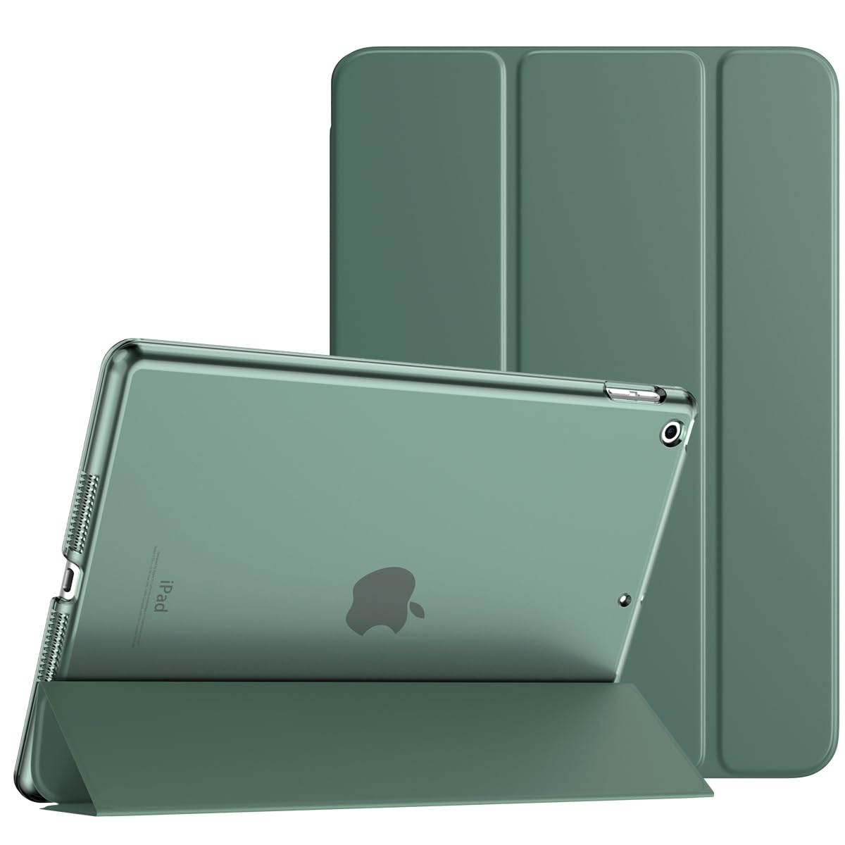 TiMOVO for iPad 10.2 Case iPad 9th Generation 2021/ iPad 8th Generation 2020/ iPad 7th Generation 2019 Case,Slim Translucent Hard PC Protective Smart Cover with Stand for iPad 10.2 Inch, Morandi Green