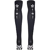 ABAFIP Women Cute Kawaii Cat Paw Print Thigh High Socks Kitten Claw Above Knee Sheer Hosiery Stockings