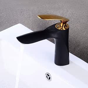 Grifos Acabado para hornear Latón Montaje en cubierta Lavabo Baño