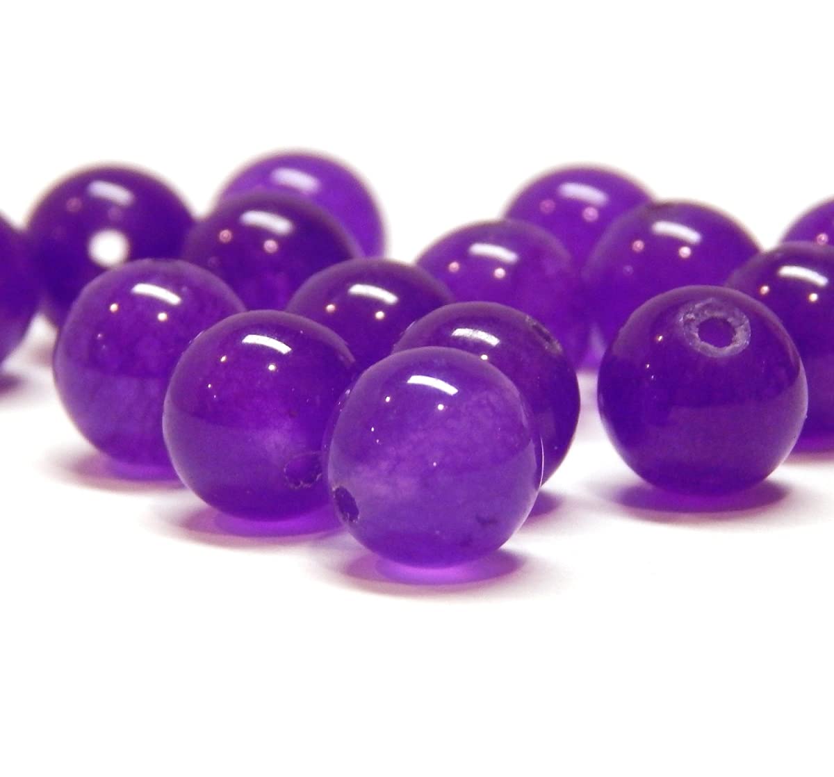 Purple Jade Gemstone Beads, 8 mm, 6 mm, 4 mm, Round, Semi-Precious Stones, Gemstones, Jewellery Making Accessories, Jewellery Beads (4 mm - 25 Pieces)