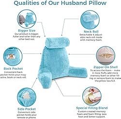 Husband Pillow XXL Carolina Blue Backrest with