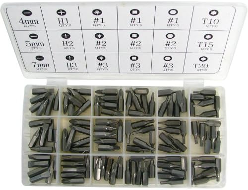 Trademark Tools 75-8108 Hawk 108 Screwdriver Bit Assortment, 18 Different Styles and Sizes