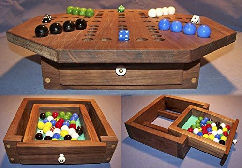 Charlies Woodshop W-1922 Game Board Accessories Attachable Wooden Storage Drawer for all Game Boards - Walnut