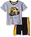John Deere Little Girls Construction Short Set, Heather Grey/Black, 18M
