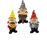 MUAMAX Miniature Gnome Figurines Fairy Gardens Gnomes Accessories Gift for Garden Little Gnomes Small Gnome 3''