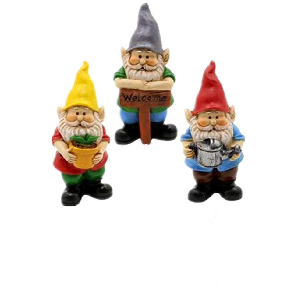 MUAMAX Miniature Garden Gnomes Set of 3 Fairy Gardens Gnome Figurines Fairy Garden Accessories Small Gnome Mini Gnomes Set Outdoor Miniature Garden Ornaments
